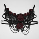PUNK RAVE Women's Gothic Rose Chain Bralet Black-Red