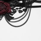 PUNK RAVE Women's Gothic Rose Chain Bralet Black-Red