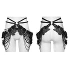 PUNK RAVE Women's Gothic Rose Chain Hip Harness Black