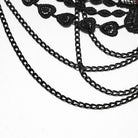 PUNK RAVE Women's Gothic Rose Chain Hip Harness Black-Red