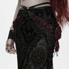 PUNK RAVE Women's Gothic Rose Chain Hip Harness Black-Red