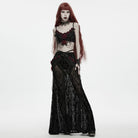 PUNK RAVE Women's Gothic Rose Chain Hip Harness Black-Red