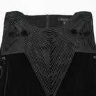 PUNK RAVE Women's Gothic Rose Embroidered Lace-up Fishtailed Velvet Skirt Black