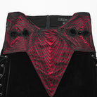 PUNK RAVE Women's Gothic Rose Embroidered Lace-up Fishtailed Velvet Skirt Black-Red
