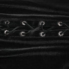 PUNK RAVE Women's Gothic Rose Embroidered Lace-up Fishtailed Velvet Skirt Black-Red