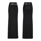 PUNK RAVE Women's Gothic Rose Lace Splice Side Slit Skirt