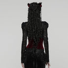 PUNK RAVE Women's Gothic Rose Pattern Lace-up Underbust Corset Red