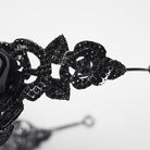 PUNK RAVE Women's Gothic Rose Skull Diamante Crown