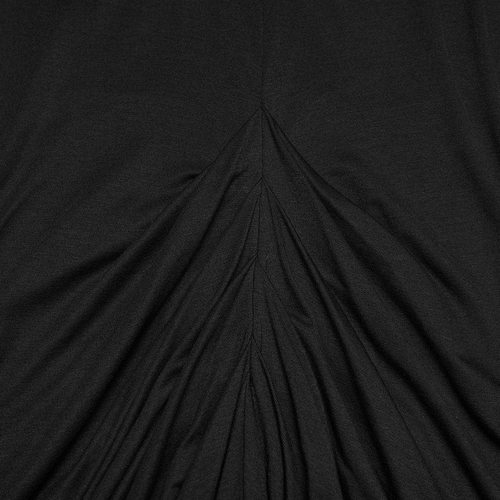 PUNK RAVE Women's Gothic Ruched Hooded Nun Dress