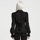 PUNK RAVE Women's Gothic Ruffle Embroidered Bishop Sleeve Shirt