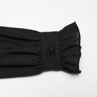 PUNK RAVE Women's Gothic Ruffle Embroidered Bishop Sleeve Shirt