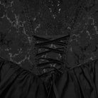 PUNK RAVE Women's Gothic Ruffled Decal Beaded Maxi Dress