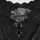 PUNK RAVE Women's Gothic Ruffled Decal Beaded Maxi Dress