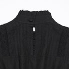 PUNK RAVE Women's Gothic Ruffled High Neck Bishop Sleeve Maxi Dress