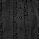 PUNK RAVE Women's Gothic Ruffled Lace-up Long Sleeve Shirt with Detachable Collar