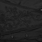 PUNK RAVE Women's Gothic Ruffled Stand Collar Lace-up Shirt Black