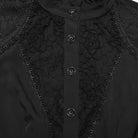 PUNK RAVE Women's Gothic Sheer Ruffled Puff Long Sleeved Shirt