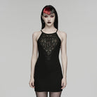 PUNK RAVE Women's Gothic Sheer Slim Fitted Slip Dress