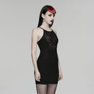 PUNK RAVE Women's Gothic Sheer Slim Fitted Slip Dress