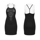 PUNK RAVE Women's Gothic Sheer Slim Fitted Slip Dress