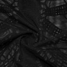 PUNK RAVE Women's Gothic Skeleton Embroidered Mesh Bustier