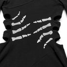 PUNK RAVE Women's Gothic Skeleton Printed Cutout Halloween Dress Black