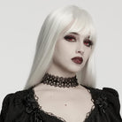 PUNK RAVE Women's Gothic Spiked Lace Choker
