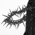 PUNK RAVE Women's Gothic Split Lace Skirt with Studded Chain