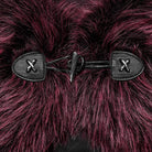 PUNK RAVE Women's Gothic Stand Collar Gradient Faux Fur Cape Red