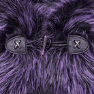 PUNK RAVE Women's Gothic Stand Collar Gradient Faux Fur Cape Violet