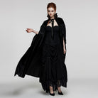 PUNK RAVE Women's Gothic Stand Collar Lace Splice Velvet Cape