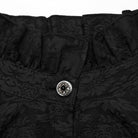 PUNK RAVE Women's Gothic Stand Collar Puff Sleeved Ruffled Shirt