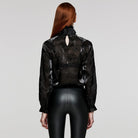 PUNK RAVE Women's Gothic Stand Collar Rose Shirt