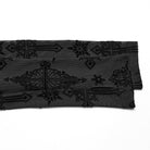 PUNK RAVE Women's Gothic Star Cross Flocking Mesh T-shirt