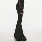 PUNK RAVE Women's Gothic Strap Splice Buckle Flared Pants