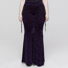 PUNK RAVE Women's Gothic Strappy Jacquard Flared Pants