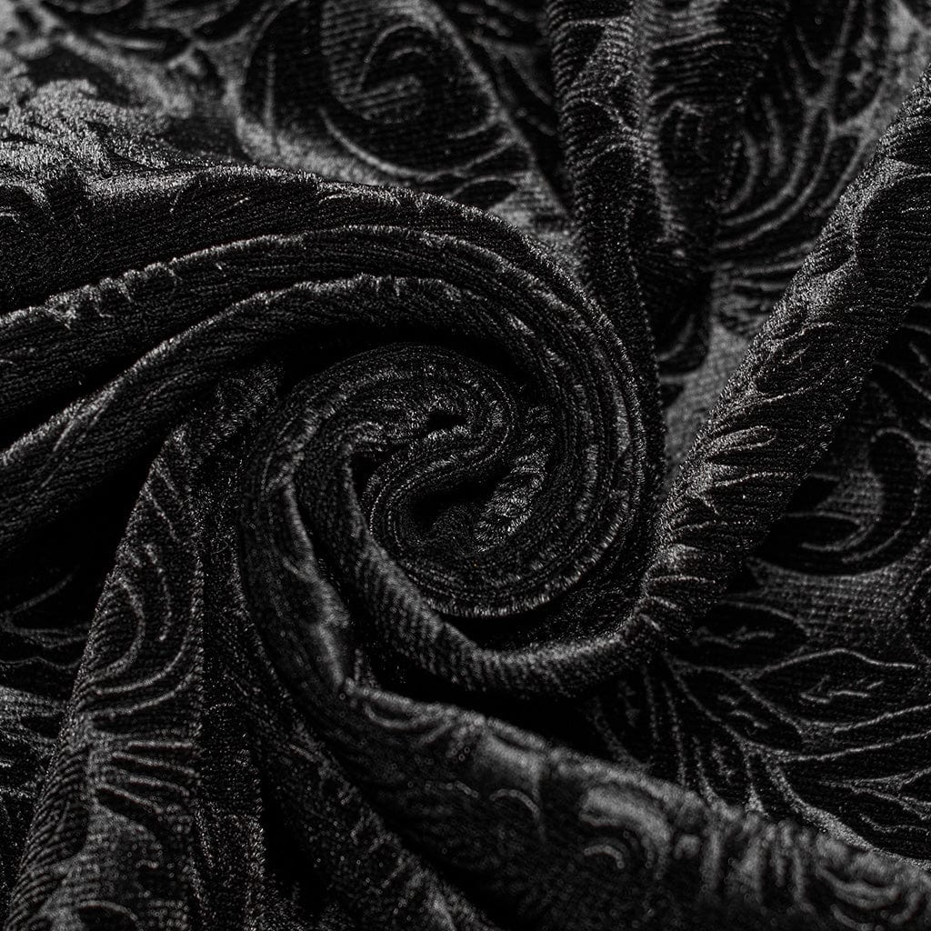 PUNK RAVE Women's Gothic Strappy Jacquard Flared Pants