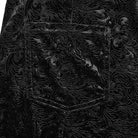 PUNK RAVE Damen Gothic Riemchen-Schlaghose aus Jacquard