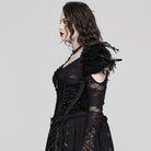 PUNK RAVE Women's Gothic Strappy Ruffled Velvet  Underbust Corset