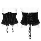 PUNK RAVE Women's Gothic Strappy Ruffled Velvet  Underbust Corset
