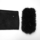 PUNK RAVE Women's Gothic Studded Floral Embroidered Faux Fur Splice Coat