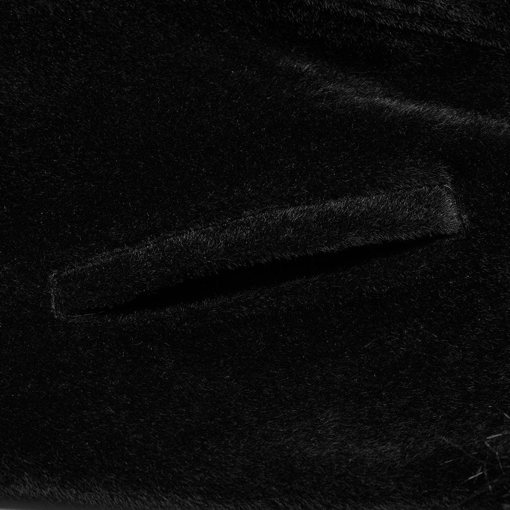 PUNK RAVE Women's Gothic Tassel Faux Fur Splice Velvet Cloak