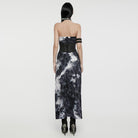 PUNK RAVE Women's Gothic Tie-dyed Ripped Split Party Dress