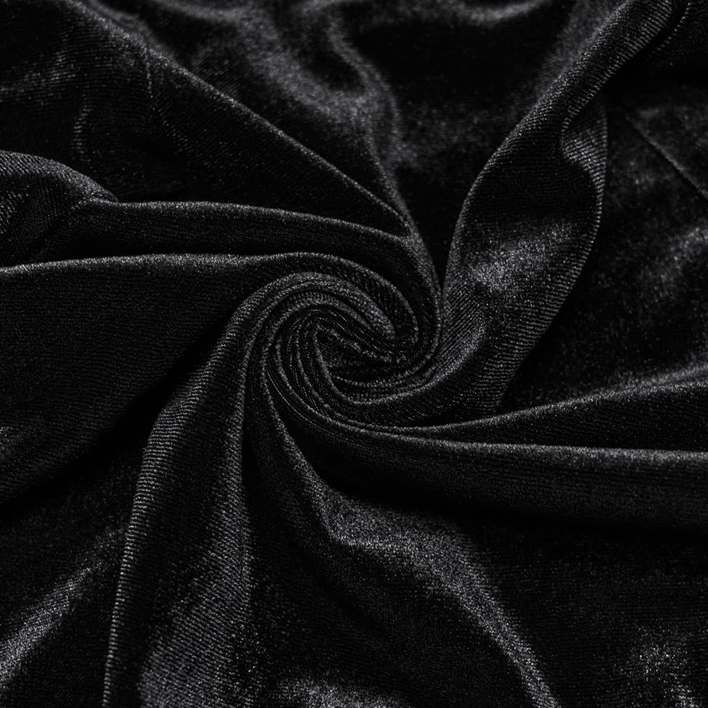 PUNK RAVE Women's Gothic Velvet Bat Wing Collar Flare Sleeve Short Jacket