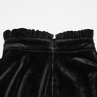PUNK RAVE Women's Gothic Velvet Embroidered Ruffled High Neck Long Sleeve Dress