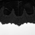 PUNK RAVE Women's Gothic Velvet Ruched Mermaid Skirt Black