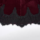 PUNK RAVE Women's Gothic Velvet Ruched Mermaid Skirt Red