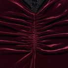 PUNK RAVE Women's Gothic Velvet Ruched Mermaid Skirt Red