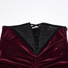 PUNK RAVE Women's Gothic Velvet Ruched Mermaid Skirt Red
