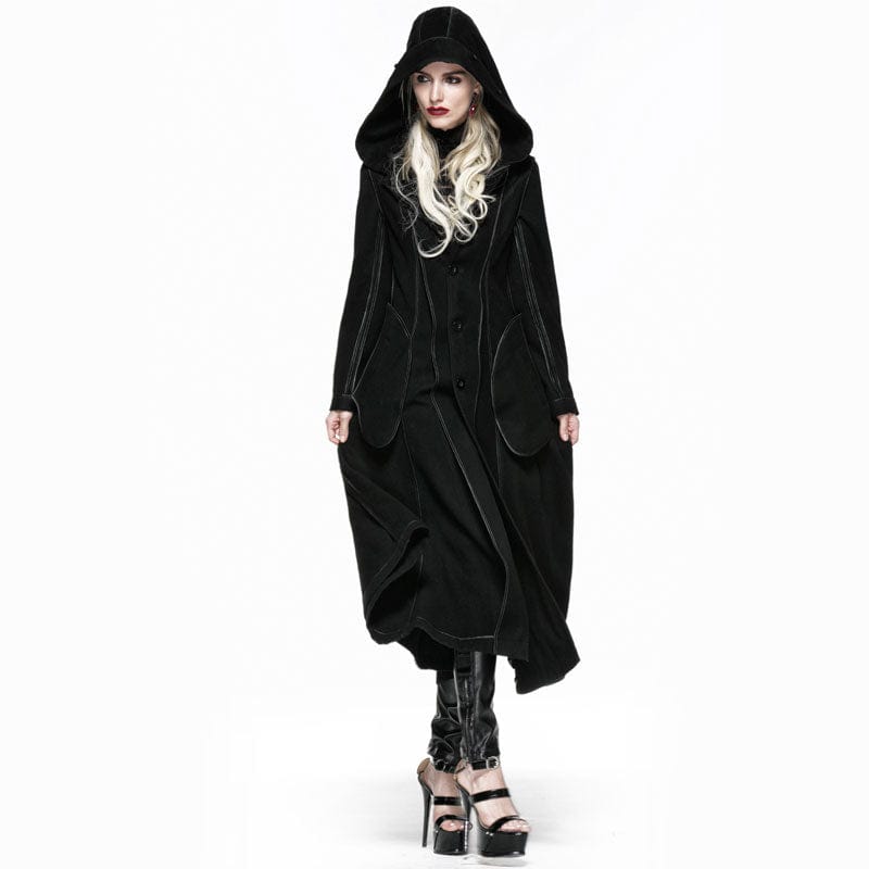 PUNK RAVE Women's Gothic Women's Hooded Overcoat